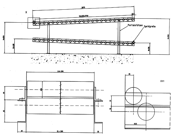 Skizze Etagenrollenbahn