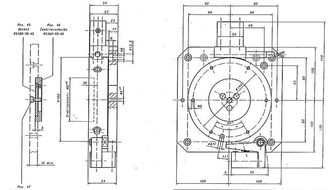 Maßstab Teilung Rundschalttisch