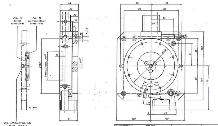 Maßstab Teilung Rundschalttisch